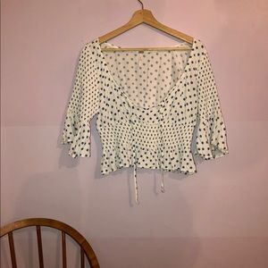 Polka dot ruffle crop top
